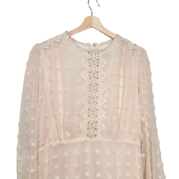 Lulus Lust or Love Embroidered Lace Long Sleeve Mini Dress Cream Size XL - Picture 3 of 14